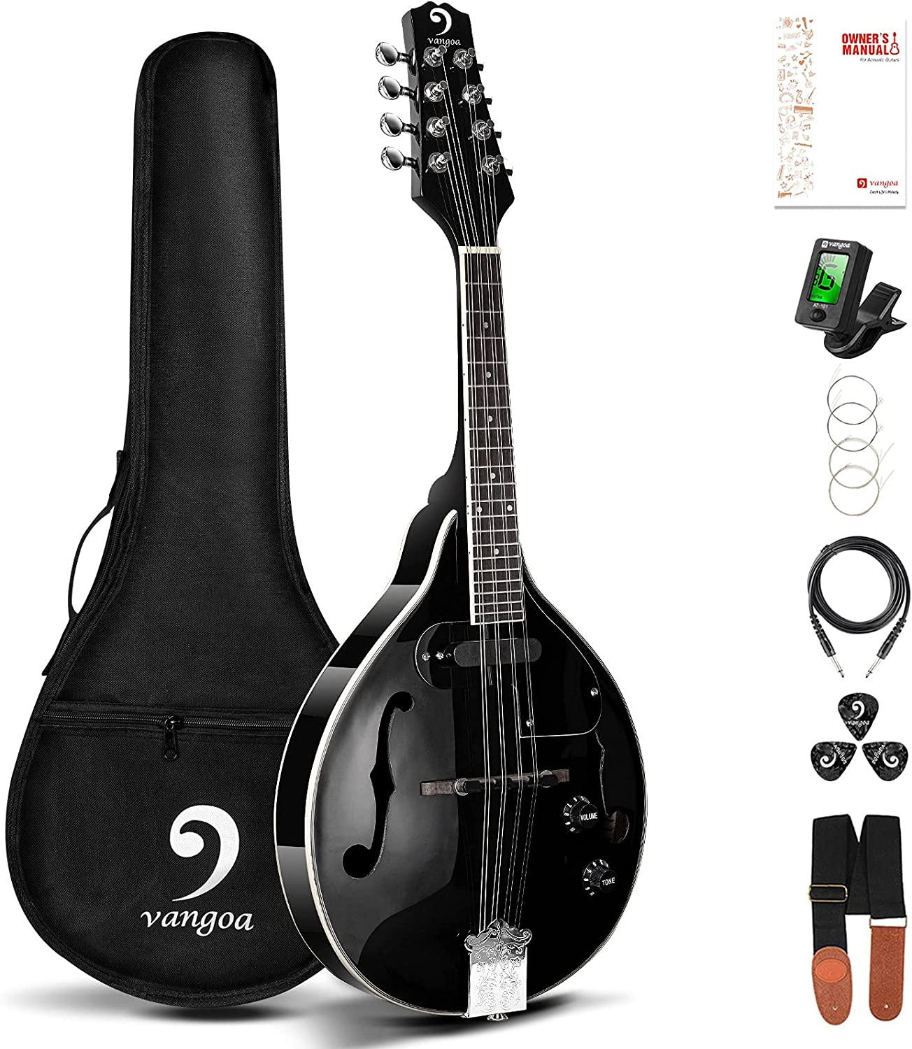 Vangoa Acoustic Electric A Style Mahogany Mandolin for Beginners - Vangoa