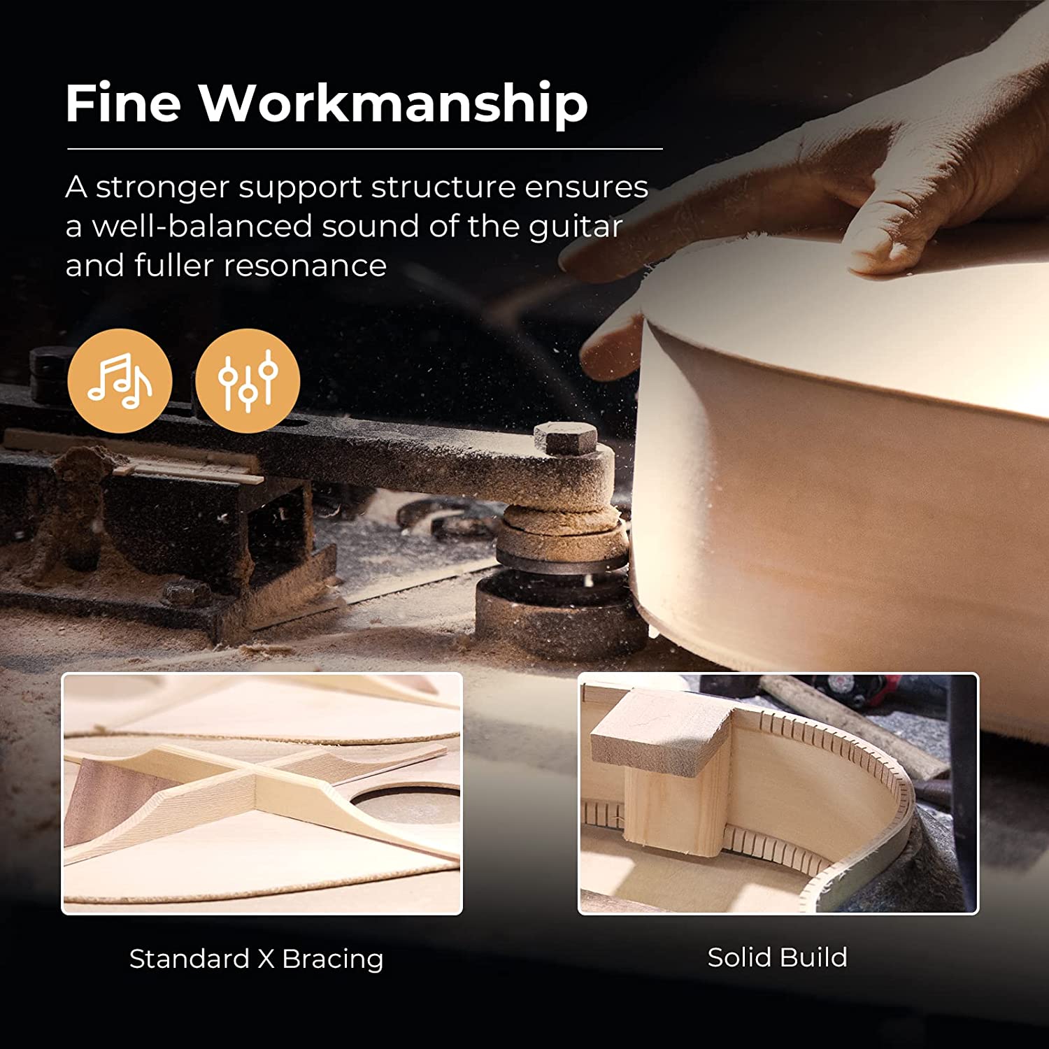 Vangoa Acoustic Guitar Full Size Natural - Vangoa