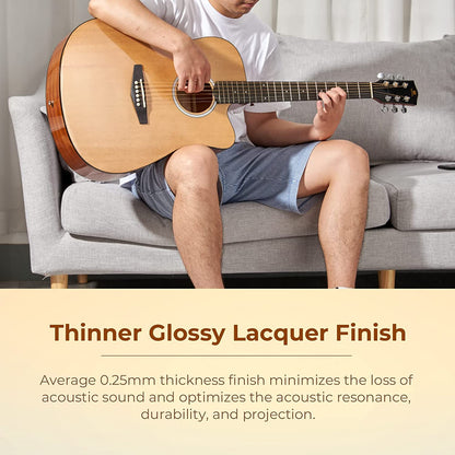 Vangoa Acoustic Guitar Full Size Natural - Vangoa
