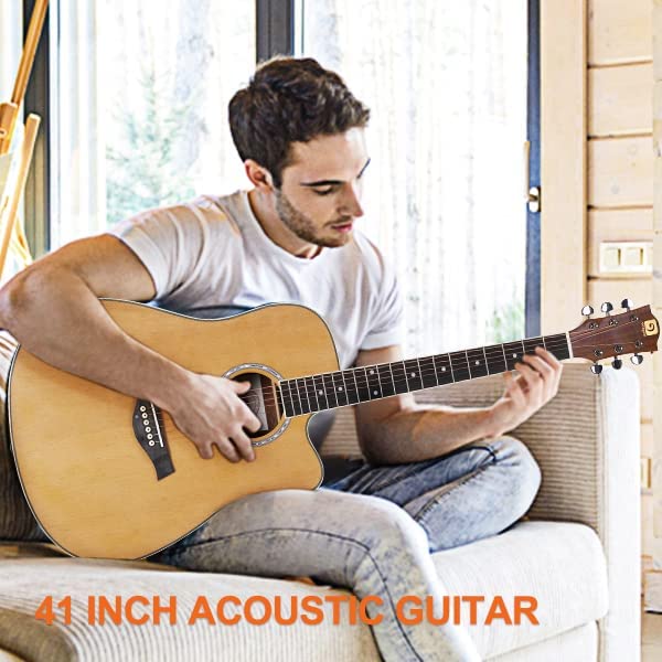 Vangoa Acoustic Guitar Kit for Beginner 41 Inch Cutaway Right Hand - Vangoa