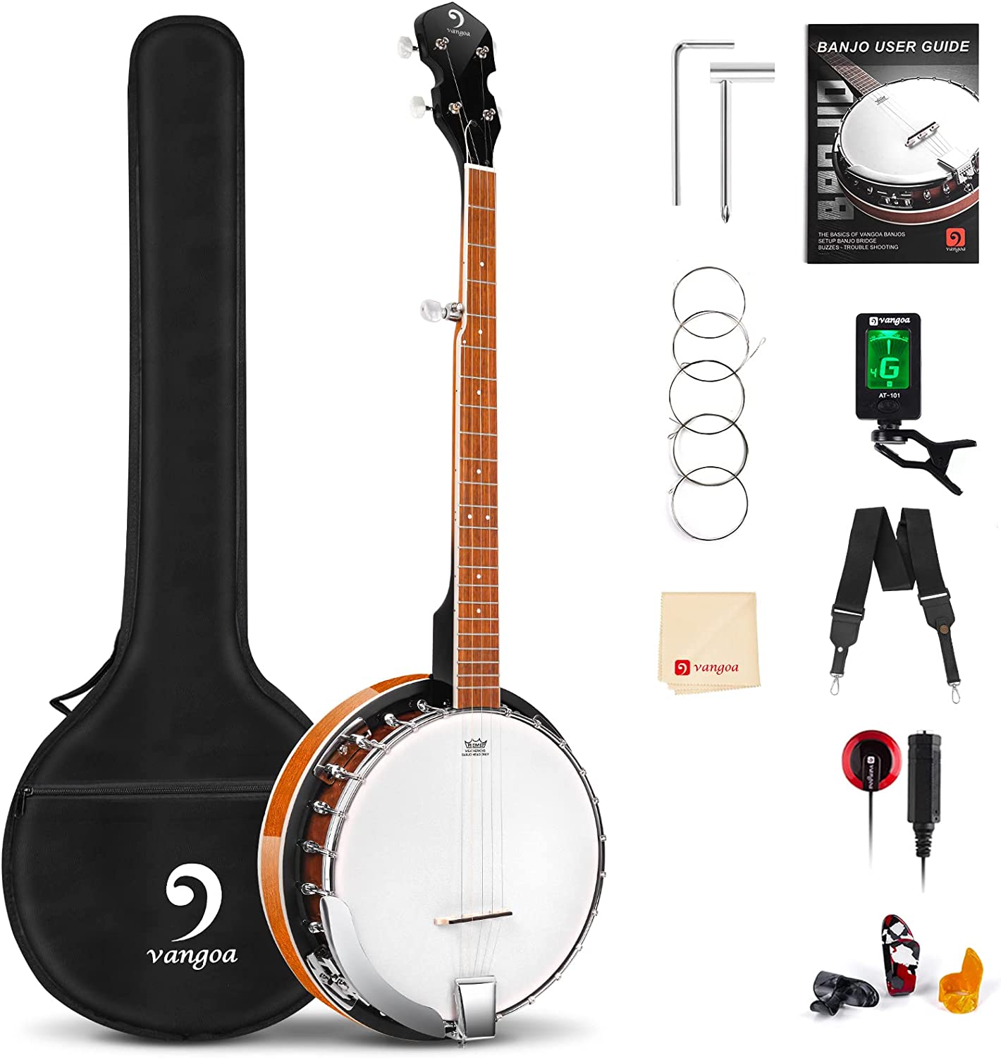 Vangoa Banjo 5 String Beginner Full Size Kit - Vangoa