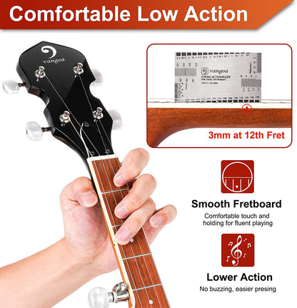 Vangoa Banjo 5 String Beginner Full Size Kit - Vangoa