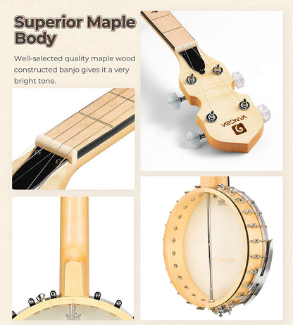 Vangoa Banjo Open Back 5 String Full size - Vangoa