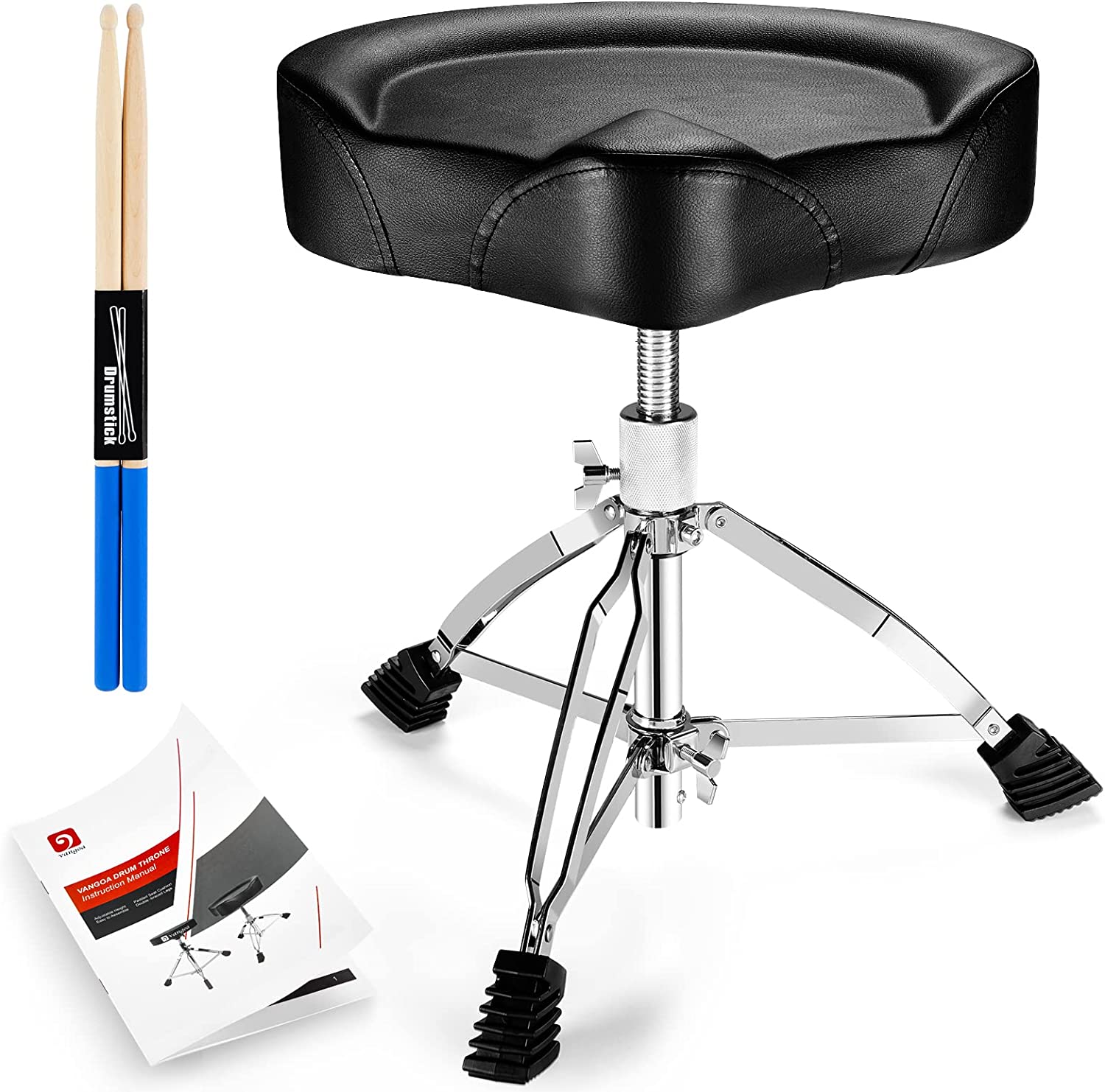 Vangoa Drum Throne Adjustable Height Black - Vangoa