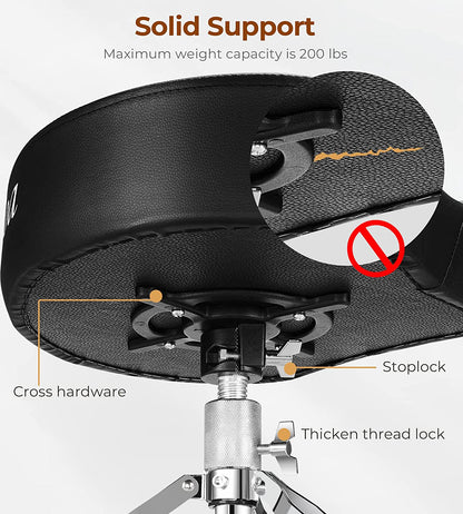 Vangoa Drum Throne Adjustable Height Black - Vangoa