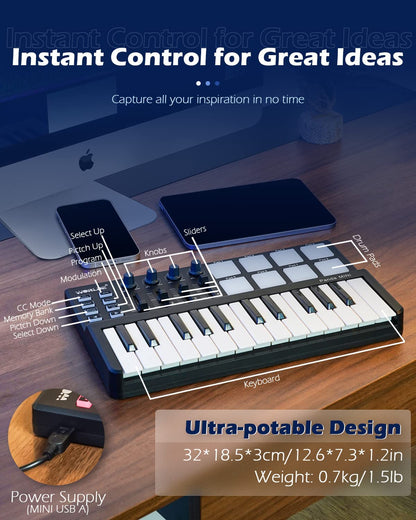 Vangoa MIDI Keyboard Controller 25 Keys - Vangoa