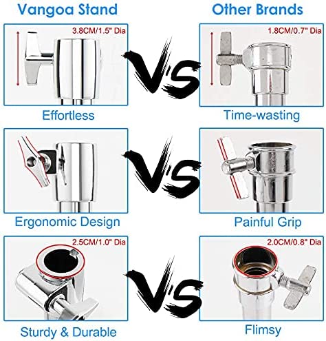 Vangoa Snare Drum Stand Adjustable Height with Carrying Bag Fit 10" to 15" Dia Drums - Vangoa