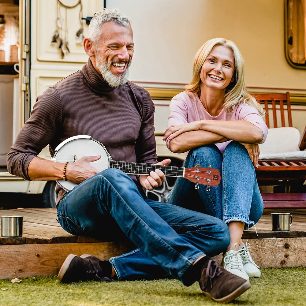 Vangoa VBU - 20 Banjo Ukulele Concert 23 Inch 4 String Banjolele with Armrest - Vangoa