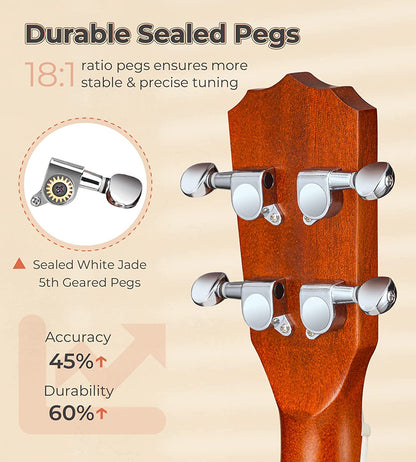 Vangoa VBU - 20 Banjo Ukulele Concert 23 Inch 4 String Banjolele with Armrest - Vangoa