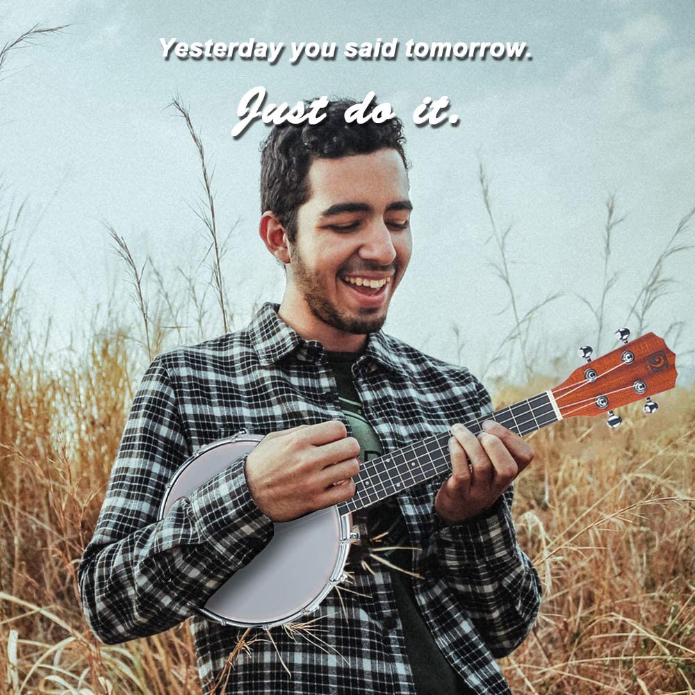 Vangoa VBU - 20 Banjo Ukulele Concert 23 Inch 4 String Banjolele with Armrest - Vangoa