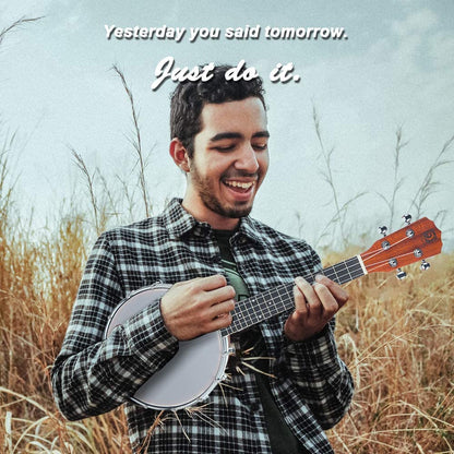 Vangoa VBU - 20 Banjo Ukulele Concert 23 Inch 4 String Banjolele with Armrest - Vangoa