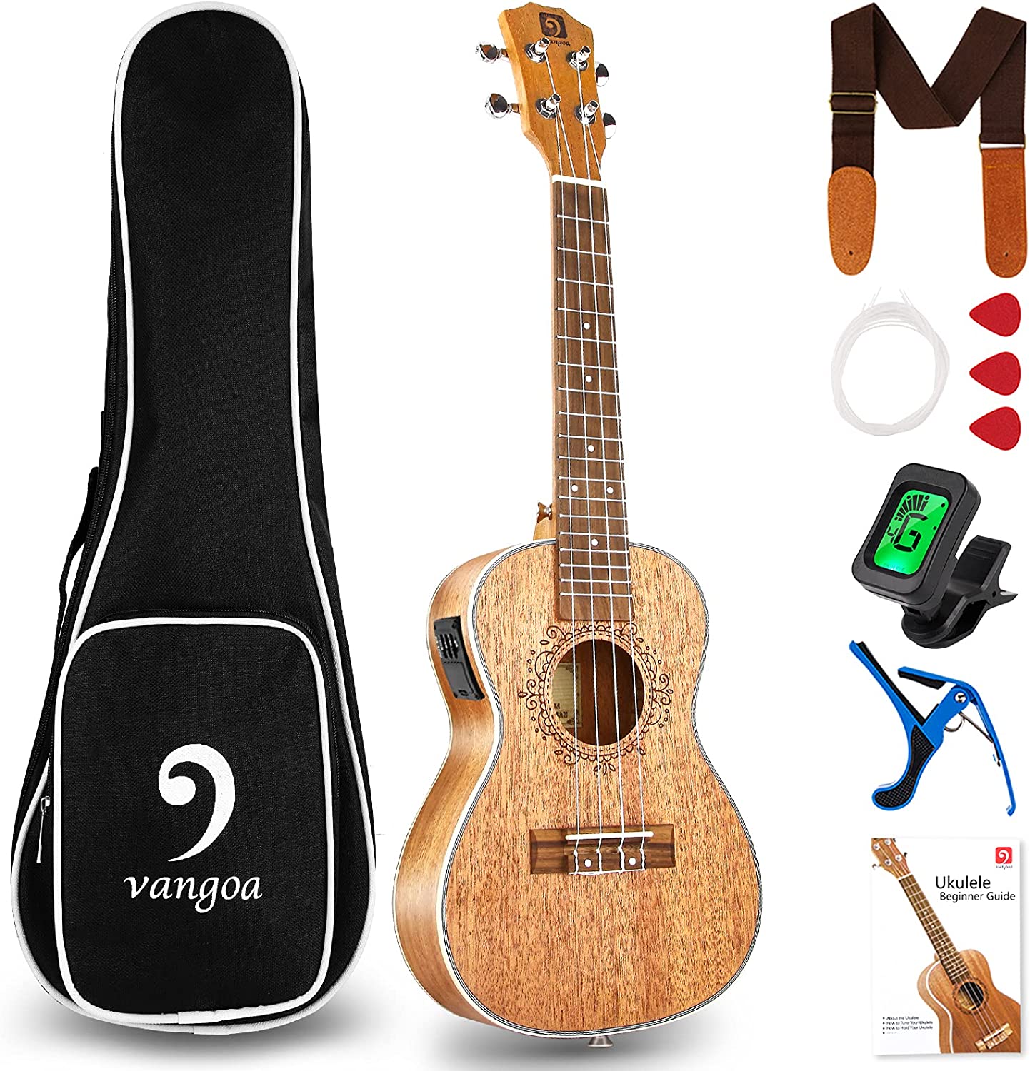 Vangoa VU406 CE Tenor Ukulele 26 inch with Equalizer Starter Kit - Vangoa