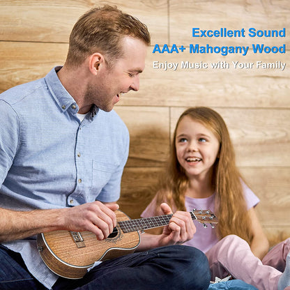 Vangoa VU406 Tenor Ukulele 26 Inch Mahogany Professional Acoustic Ukelele Four String Starter Kit - Vangoa